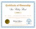 Load image into Gallery viewer, Sun Valley Road Certificate of Ownership
