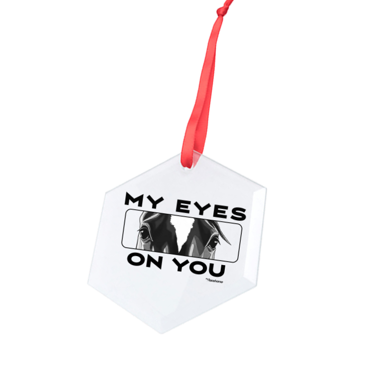 My Eyes On You Hexagonal Glass Ornament