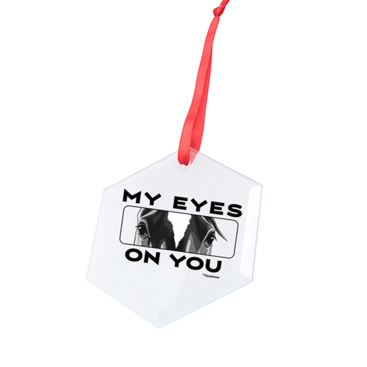 My Eyes On You Hexagonal Glass Ornament