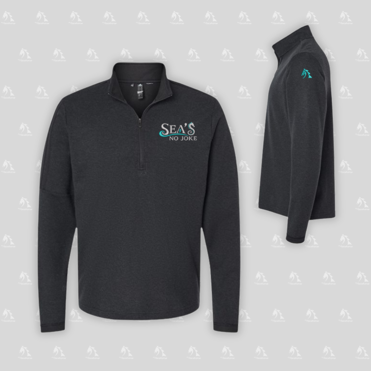 Sea's No Joke - Adidas Men's 3-Stripes Quarter-Zip Sweater