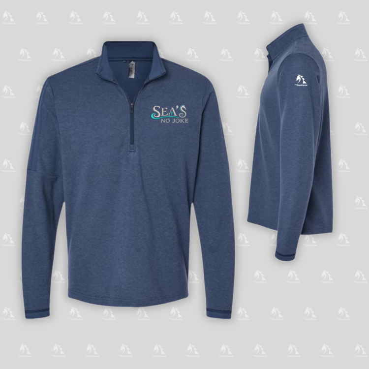 Sea's No Joke - Adidas Men's 3-Stripes Quarter-Zip Sweater