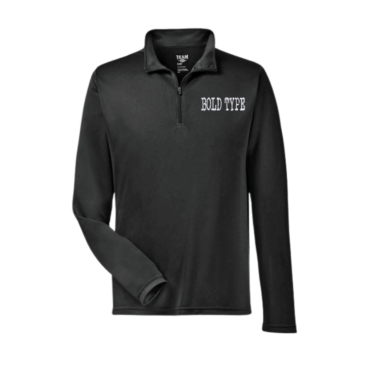 Bold Type Unisex Light Weight 3/4 Zip Pullover