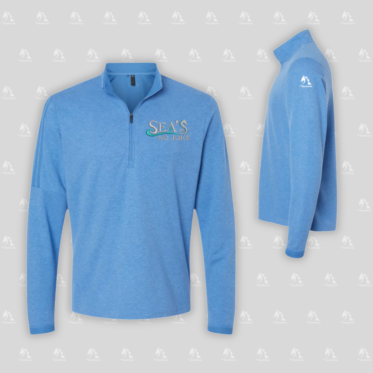 Sea's No Joke - Adidas Men's 3-Stripes Quarter-Zip Sweater