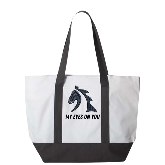 My Eyes On You Embroidered Tote Bag