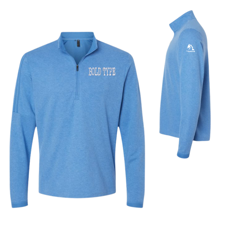 Bold Type - Adidas Men's 3-Stripes Quarter-Zip Sweater
