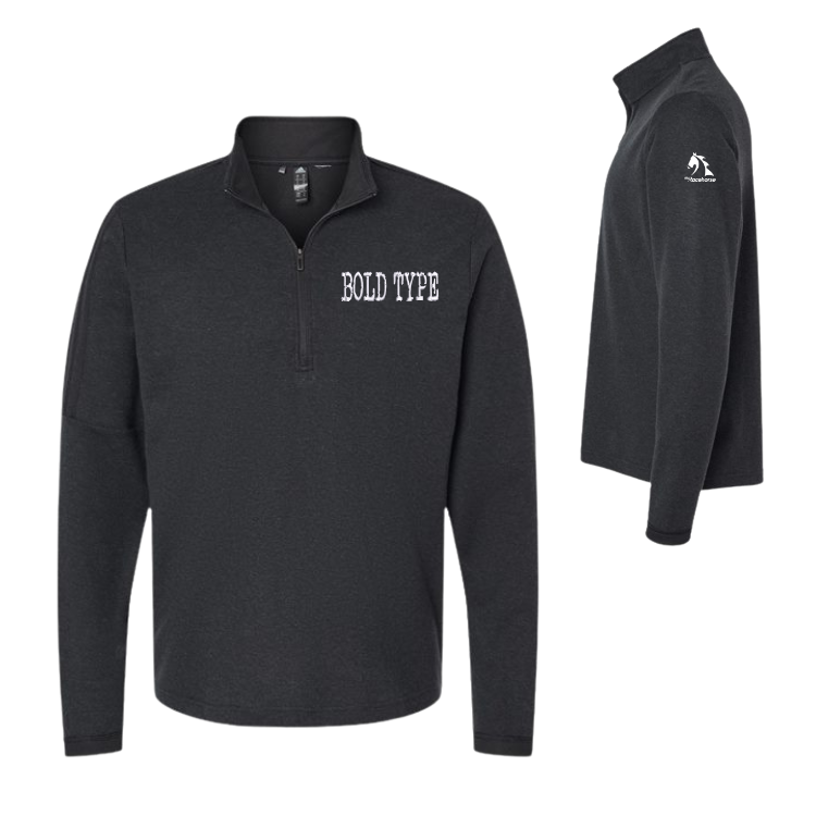 Bold Type - Adidas Men's 3-Stripes Quarter-Zip Sweater