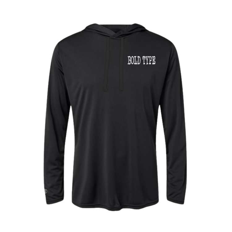 Bold Type Embroidered Women's Hooded Long Sleeve T-Shirt