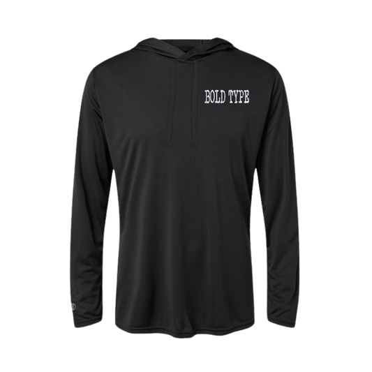 Bold Type Embroidered Women's Hooded Long Sleeve T-Shirt