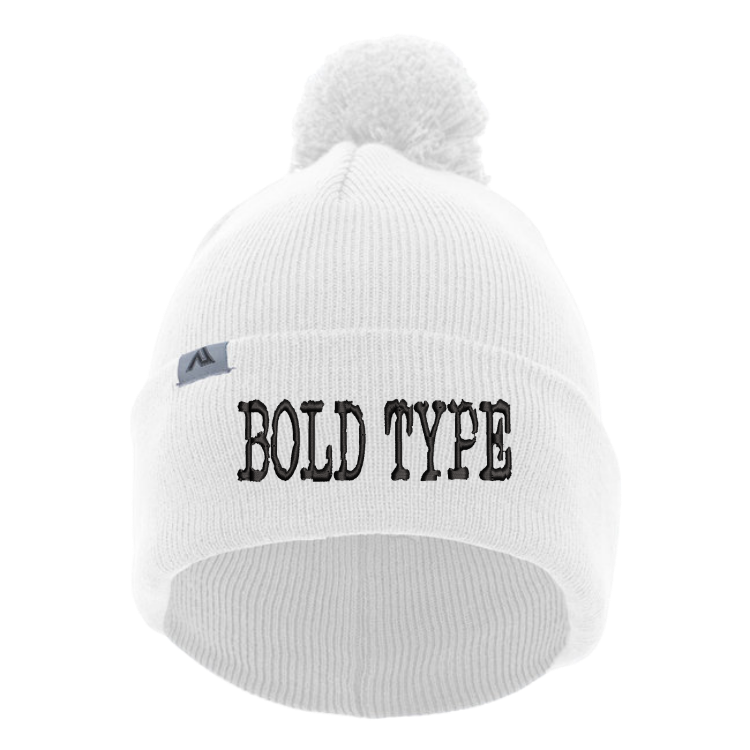Bold Type Beanie with Pom-Pom