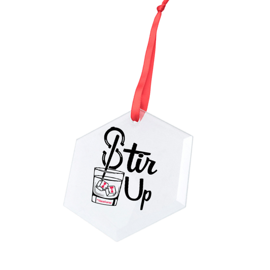 Stir it Up Hexagonal Glass Ornament