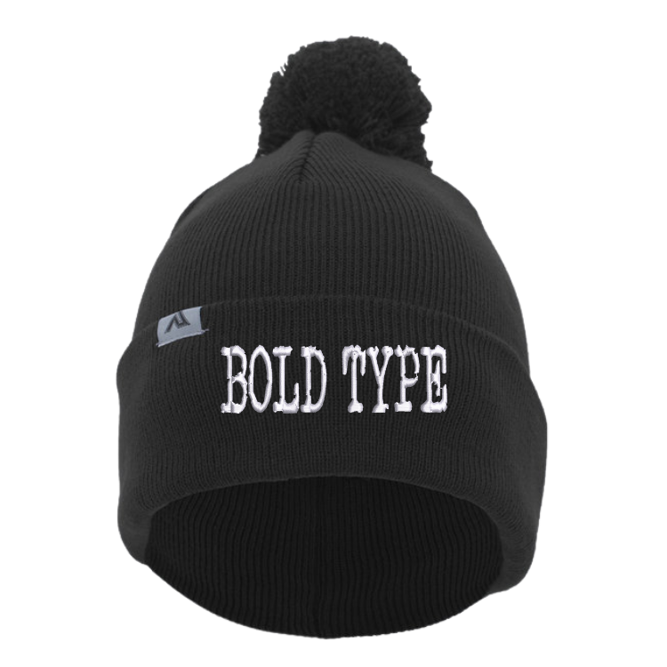 Bold Type Beanie with Pom-Pom