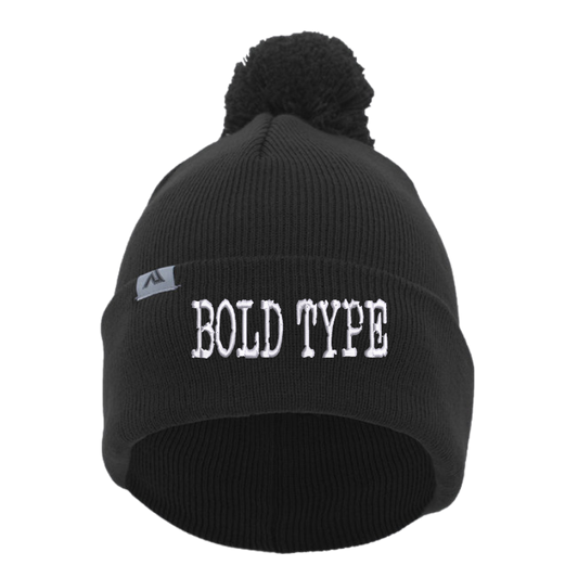 Bold Type Beanie with Pom-Pom