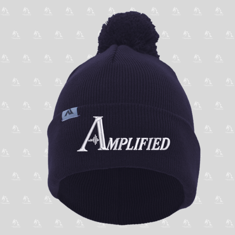 Amplified Beanie with Pom-Pom