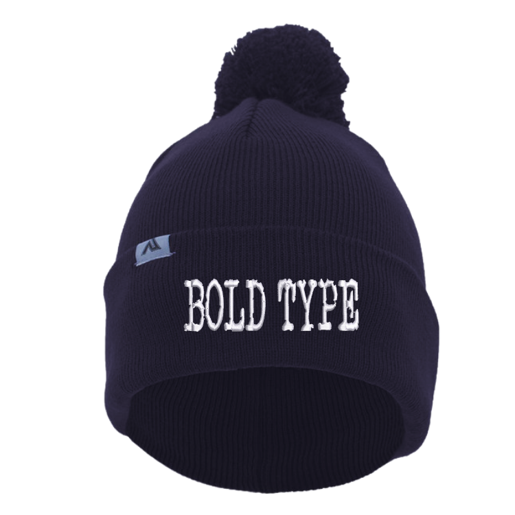 Bold Type Beanie with Pom-Pom
