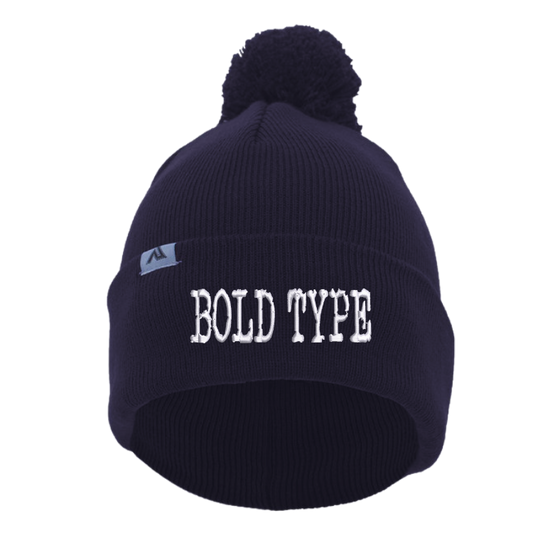 Bold Type Beanie with Pom-Pom