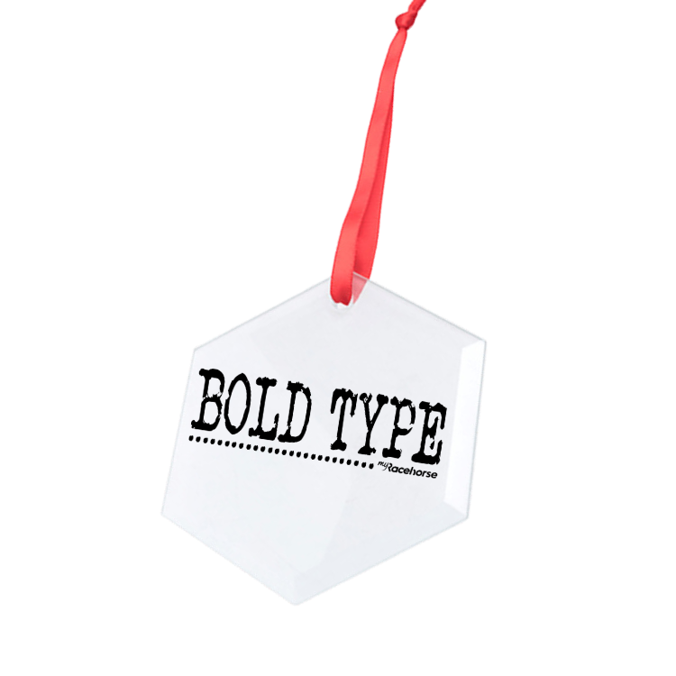 Bold Type Hexagonal Glass Ornament