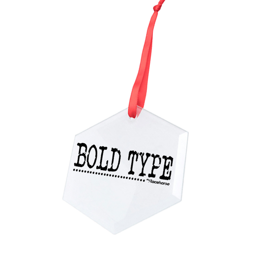 Bold Type Hexagonal Glass Ornament