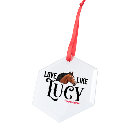 Love Like Lucy Hexagonal Glass Ornament