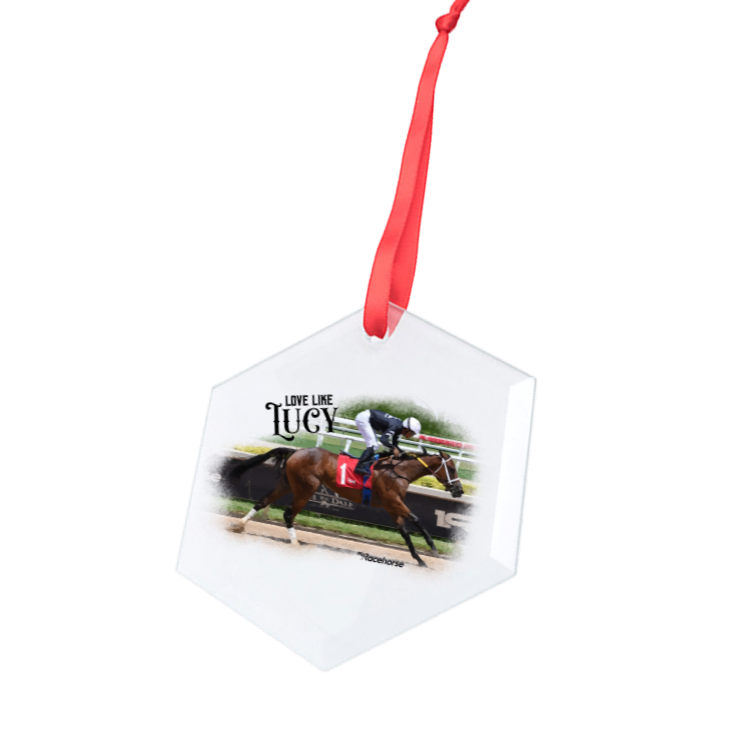 Love Like Lucy Hexagonal Glass Ornament