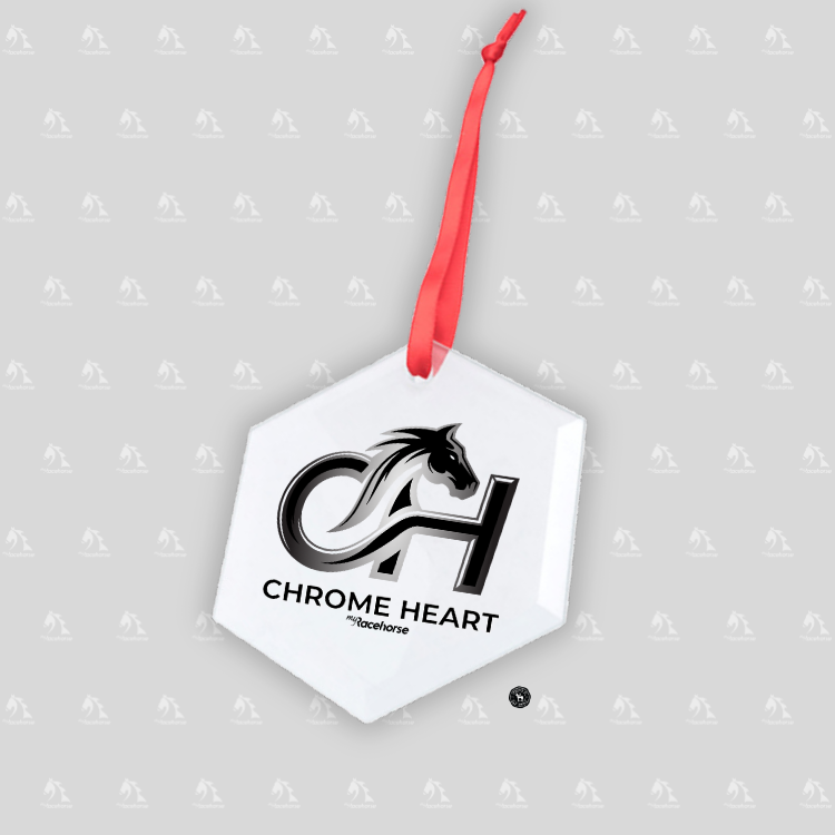 Chrome Heart Hexagonal Glass Ornament