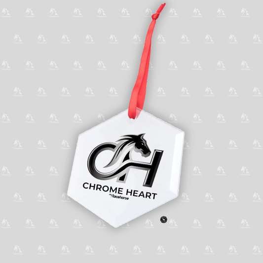 Chrome Heart Hexagonal Glass Ornament