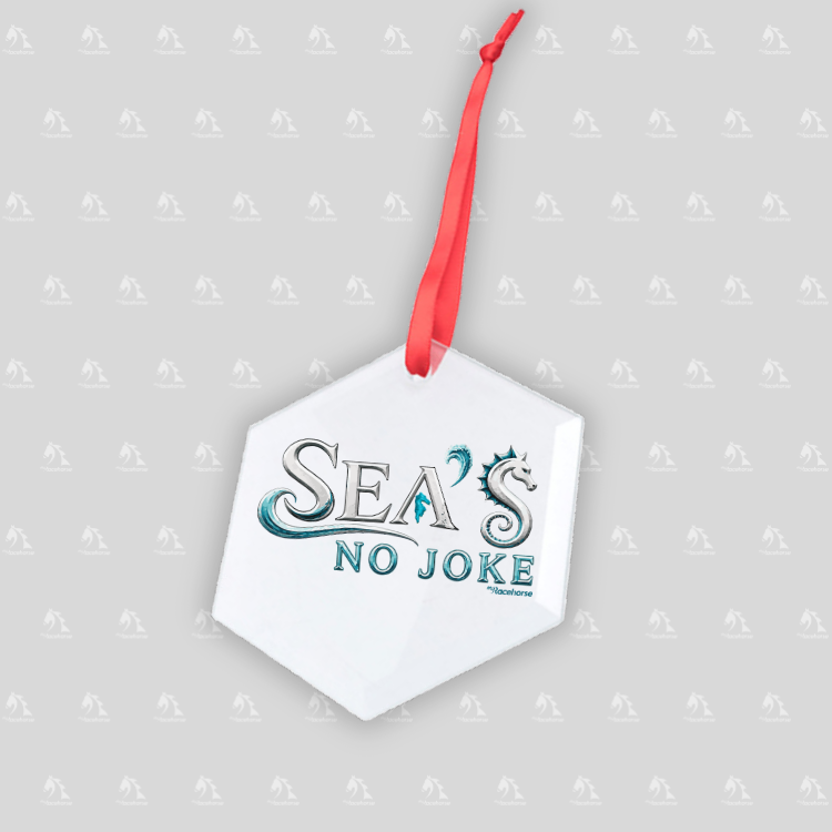 Sea's No Joke Hexagonal Glass Ornament