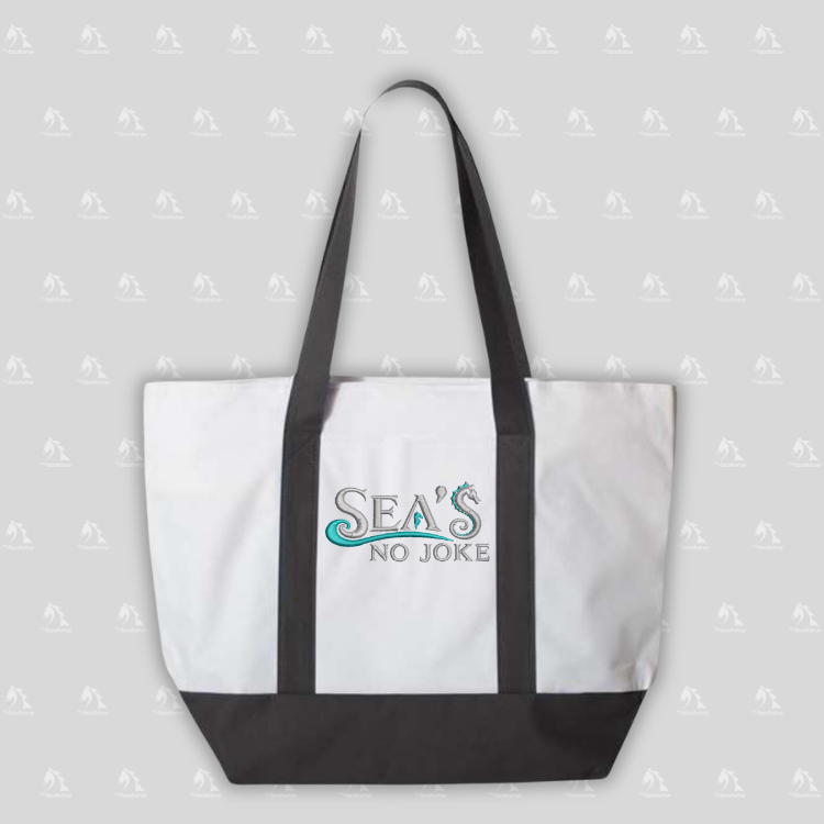Sea's No Joke Embroidered Tote Bag
