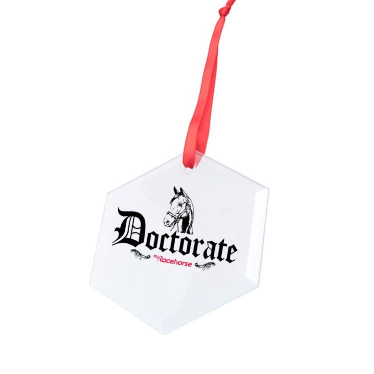Doctorate Hexagonal Glass Ornament