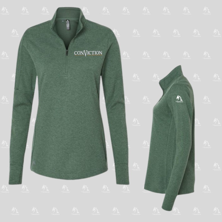 Conviction - Adidas Women's 3-Stripes Quarter-Zip Sweater