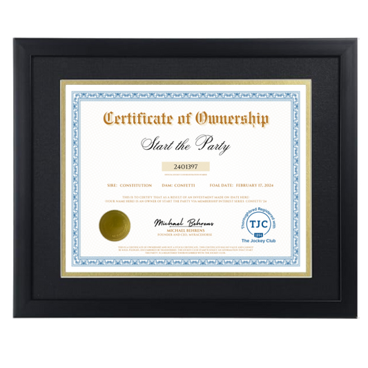 Start the Party Certificate of Ownership