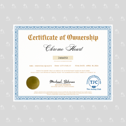 Chrome Heart Certificate of Ownership