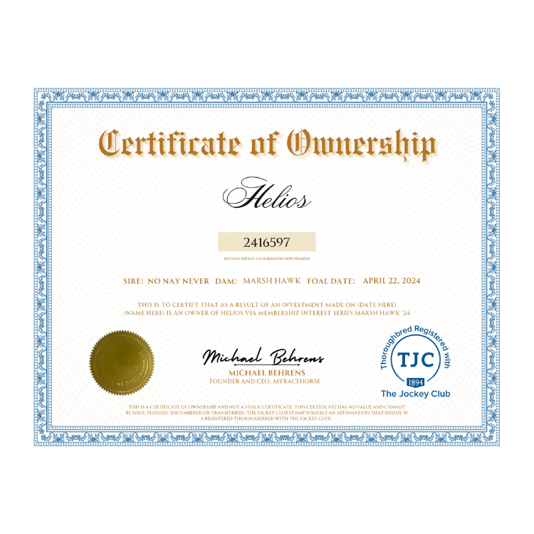 Helios Certificate of Ownership
