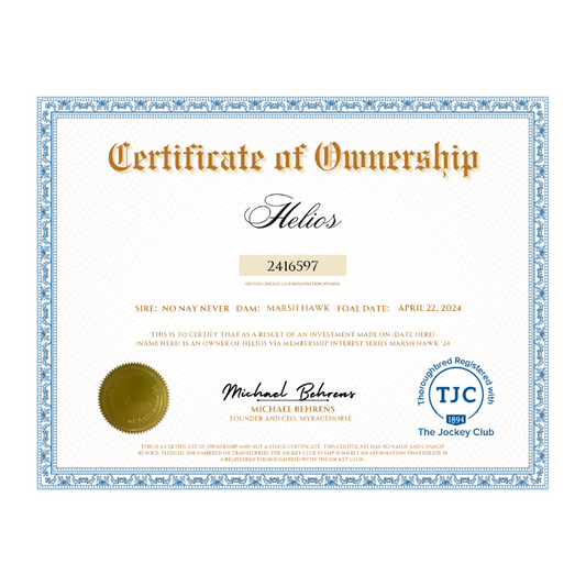 Helios Certificate of Ownership