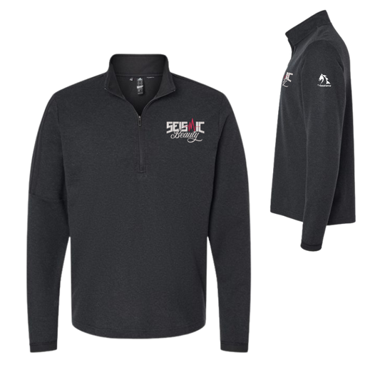 Seismic Beauty - Adidas Men's 3-Stripes Quarter-Zip Sweater