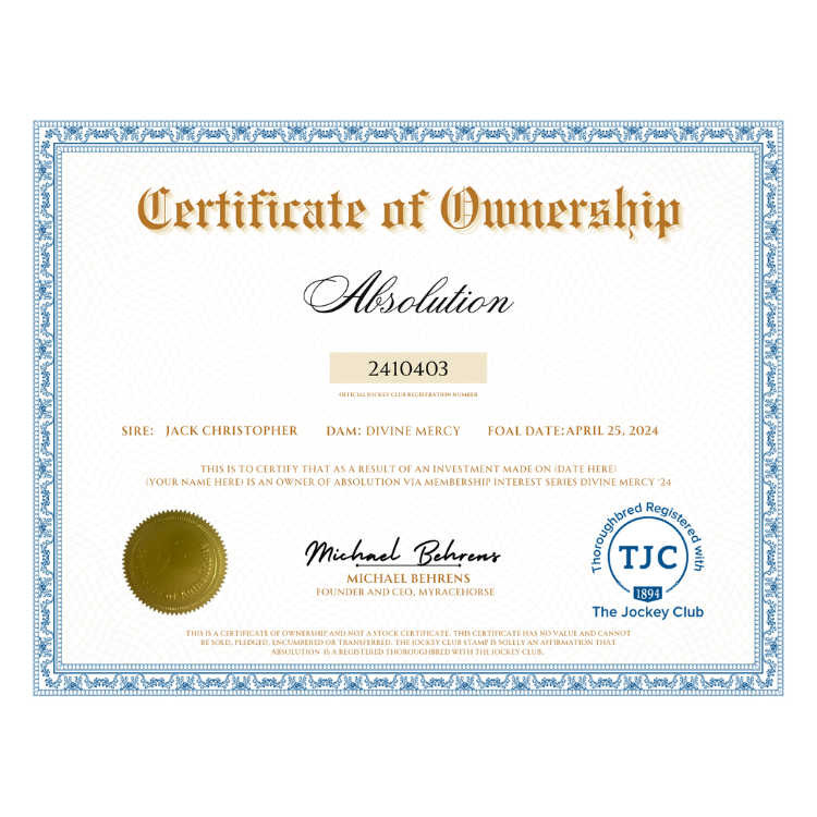 Absolution Certificate of Ownership