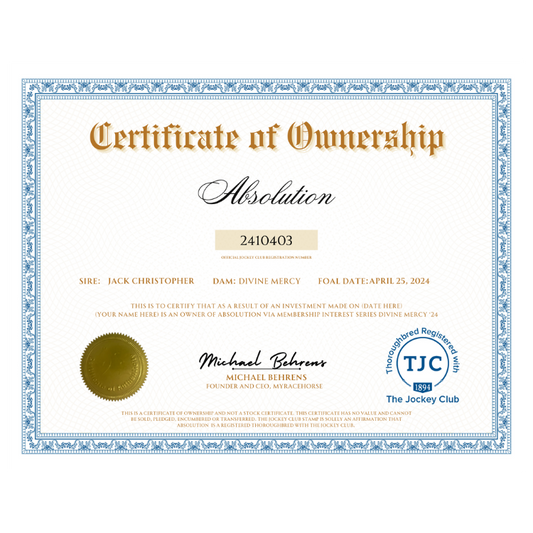 Absolution Certificate of Ownership