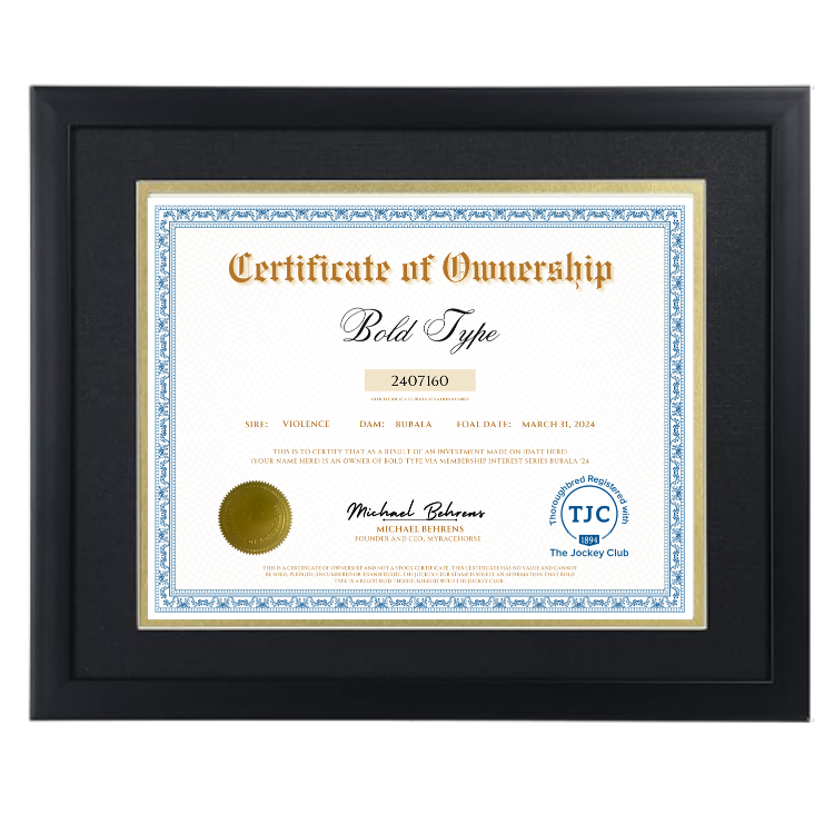 Bold Type Certificate of Ownership