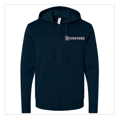 Guinevere Unisex Embroidered Fleece Zip Hoodie