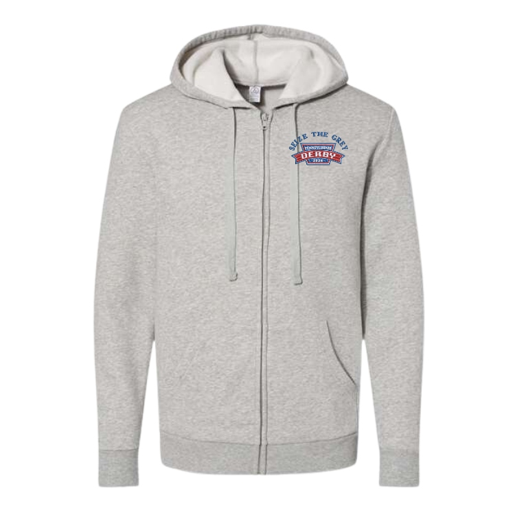 Seize the Grey Pennsylvania Derby Collection Unisex Fleece Zip Hoodie