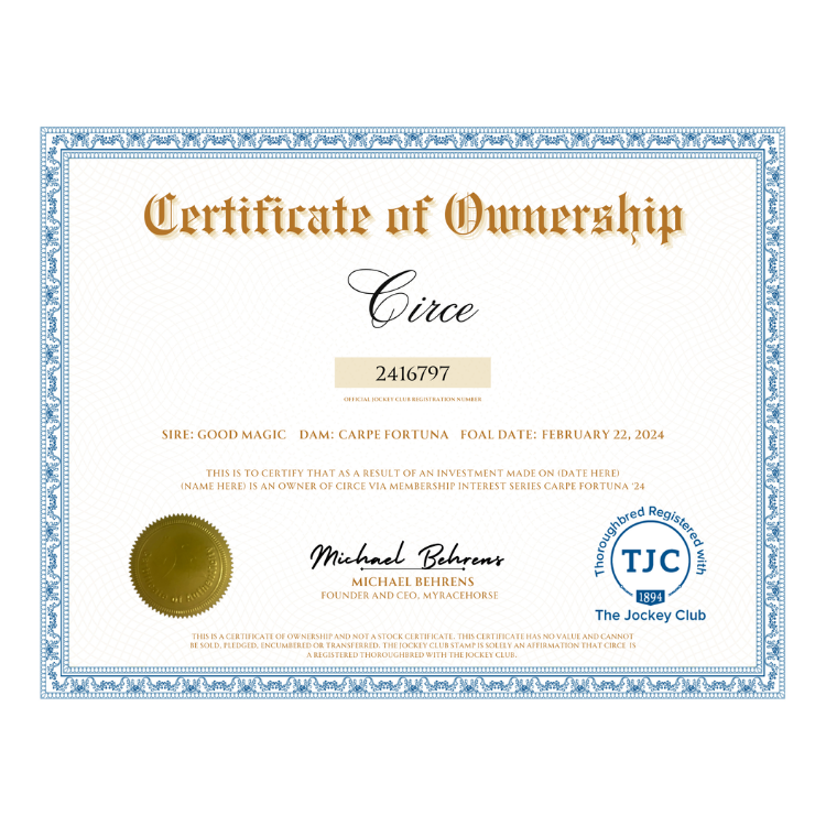 Circe Certificate of Ownership
