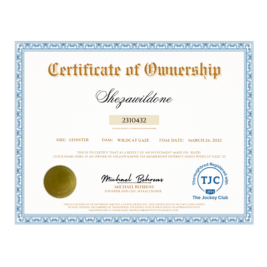 Shezawildone Certificate of Ownership