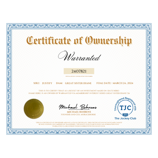 Warranted Certificate of Ownership