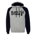 Load image into Gallery viewer, Black Tie Optional Raglan Hooded Sweatshirt
