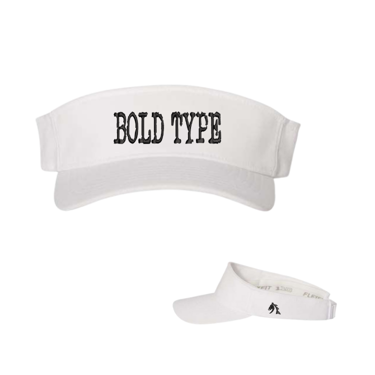 Bold Type - Embroidered Sports Visor