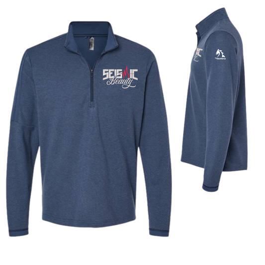 Seismic Beauty - Adidas Men's 3-Stripes Quarter-Zip Sweater