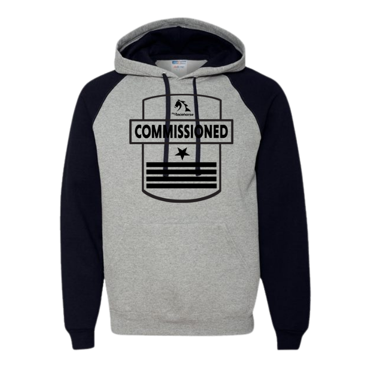 Commissioned Men's Raglan Hooded Sweatshirt
