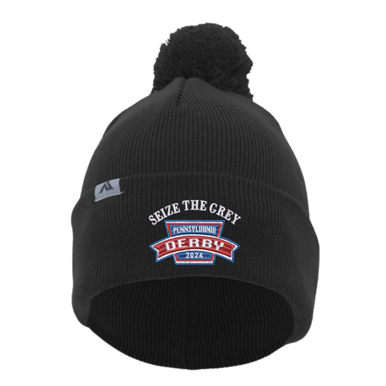 Seize the Grey Pennsylvania Derby Collection Beanie with Pom-Pom