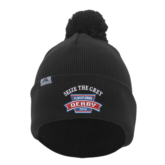 Seize the Grey Pennsylvania Derby Collection Beanie with Pom-Pom