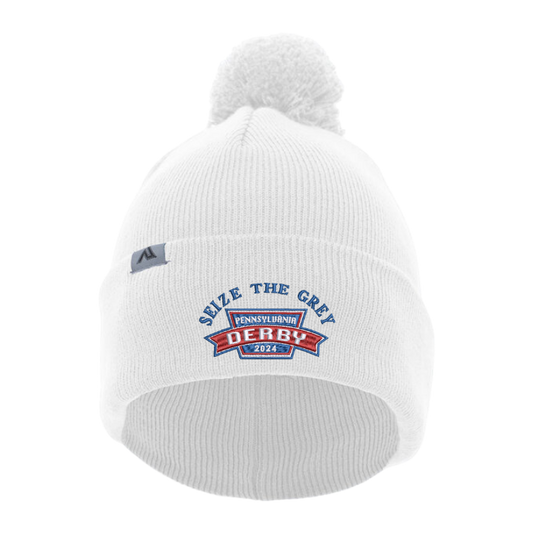 Seize the Grey Pennsylvania Derby Collection Beanie with Pom-Pom