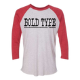 Load image into Gallery viewer, Bold Type Unisex 3/4 Sleeve Raglan T-Shirt
